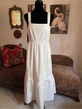 Donna Morgan White Cotton Sundress Size 8